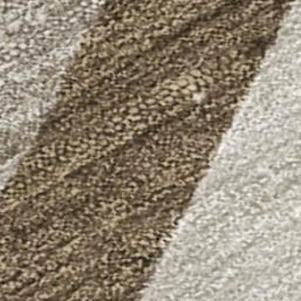 8' Brown And Ivory Round Abstract Washable Indoor Outdoor Area Rug Homeroots Outdoor