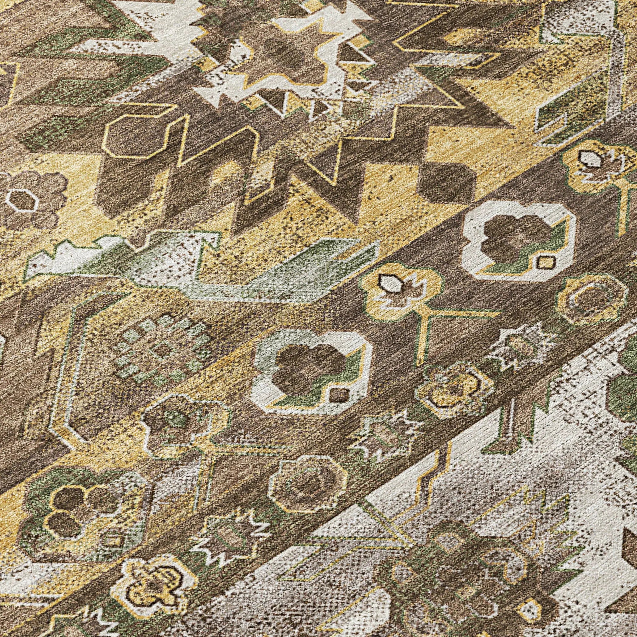 8' Brown And Taupe Round Cactus Washable Indoor Outdoor Area Rug Homeroots Outdoor