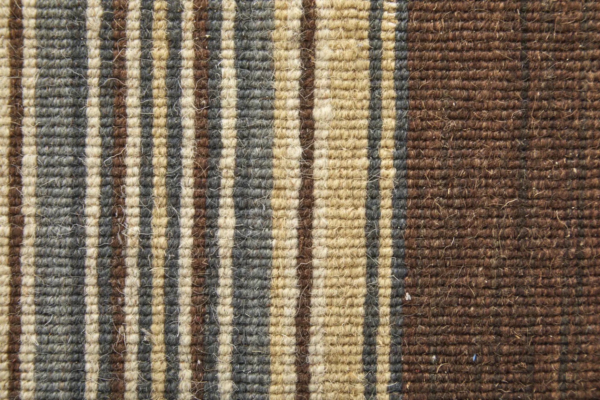 8' Brown Gray And Yellow Wool Striped Hand Knotted Area Rug Homeroots Home Decor