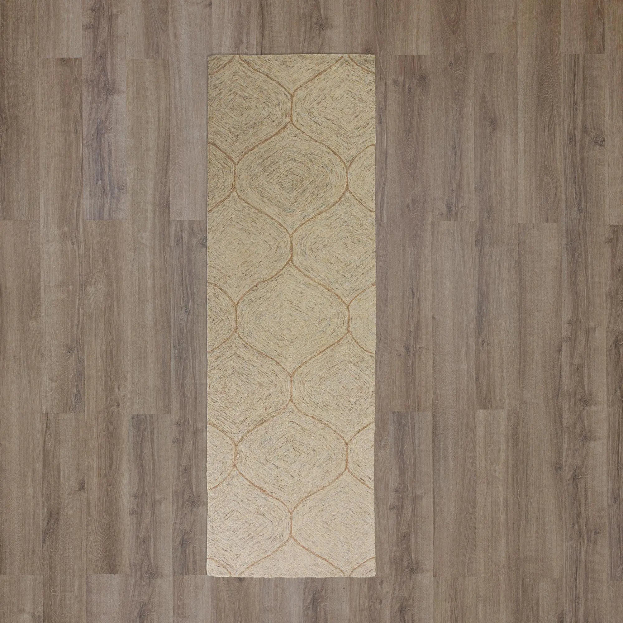 8' Brown Ivory And White Wool Geometric Hand Tufted Area Rug Homeroots Home Decor