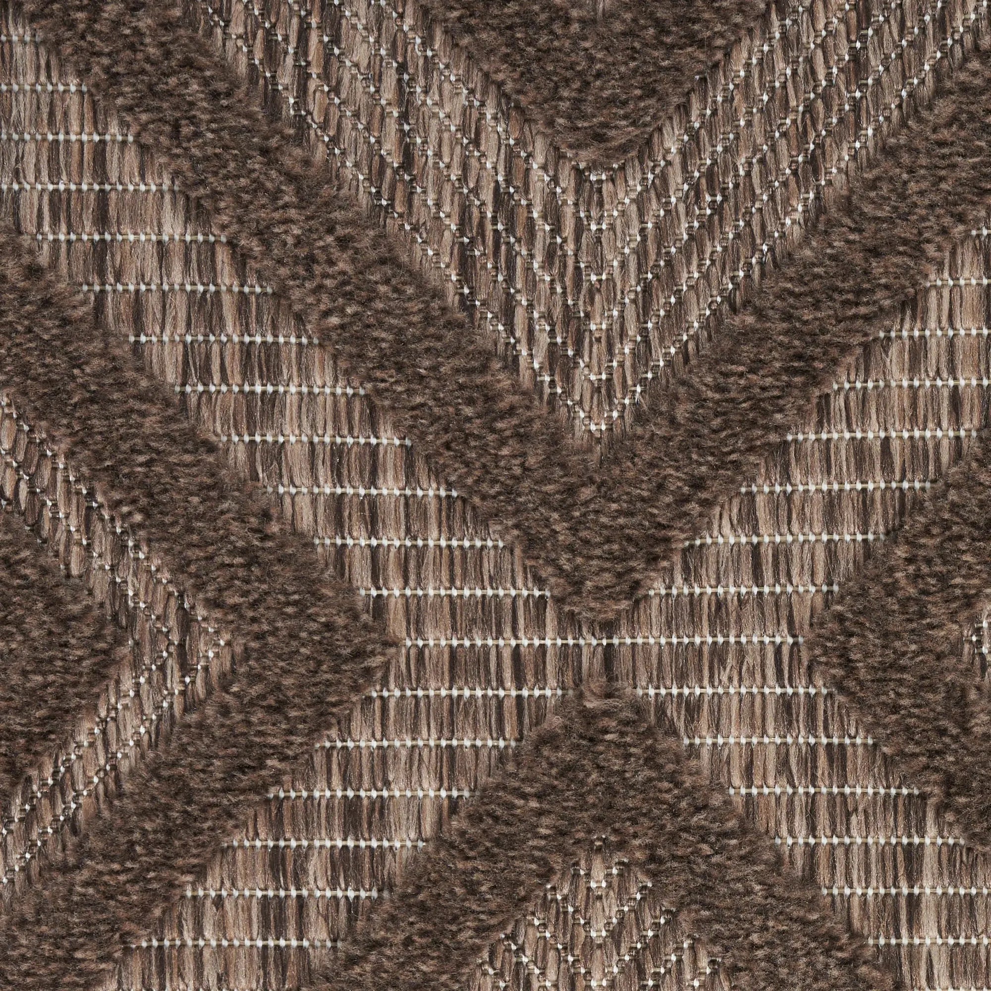 8' Brown Round Geometric Indoor Outdoor Area Rug Homeroots Outdoor