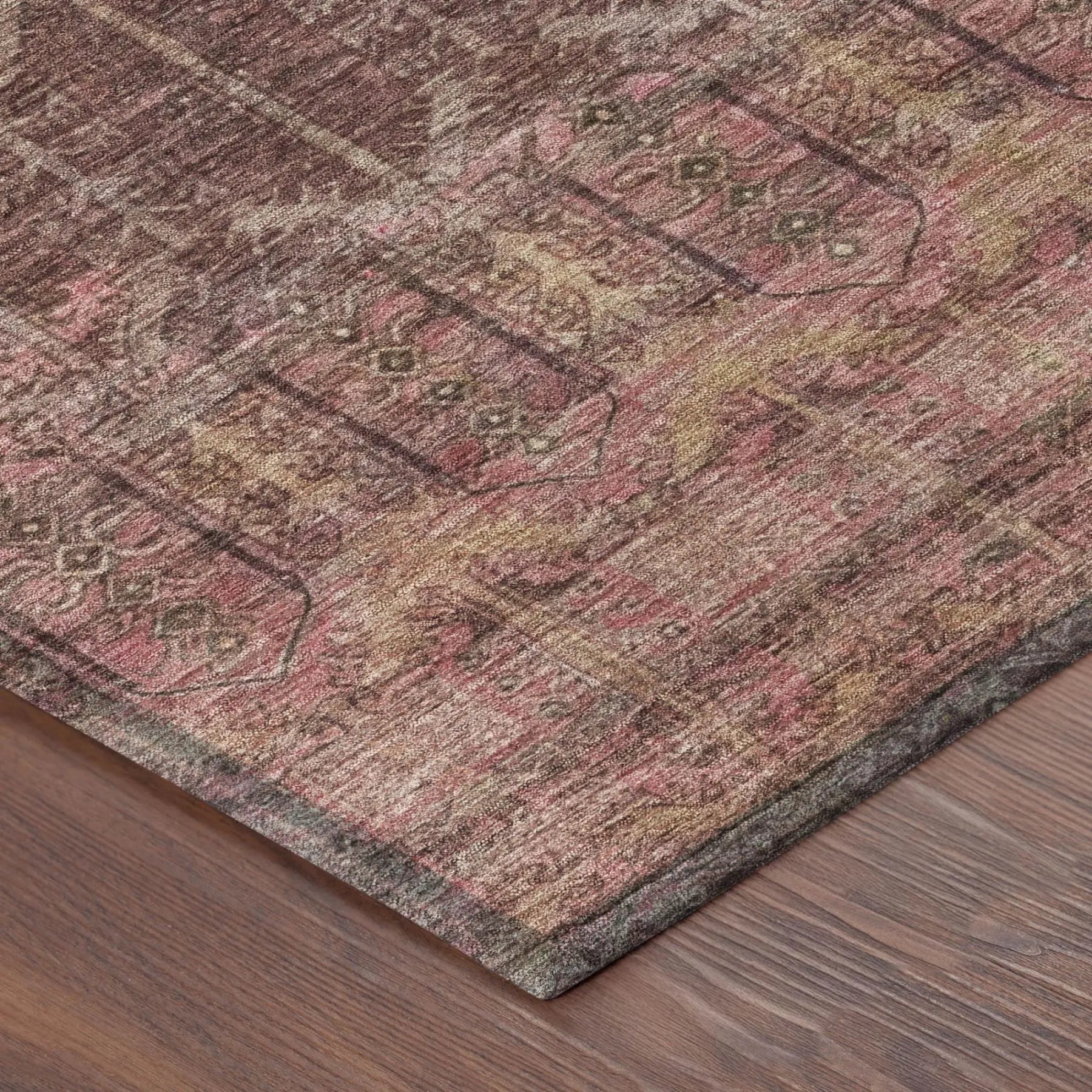 8' Burgundy And Red Round Tribal Washable Indoor Outdoor Area Rug Homeroots Outdoor