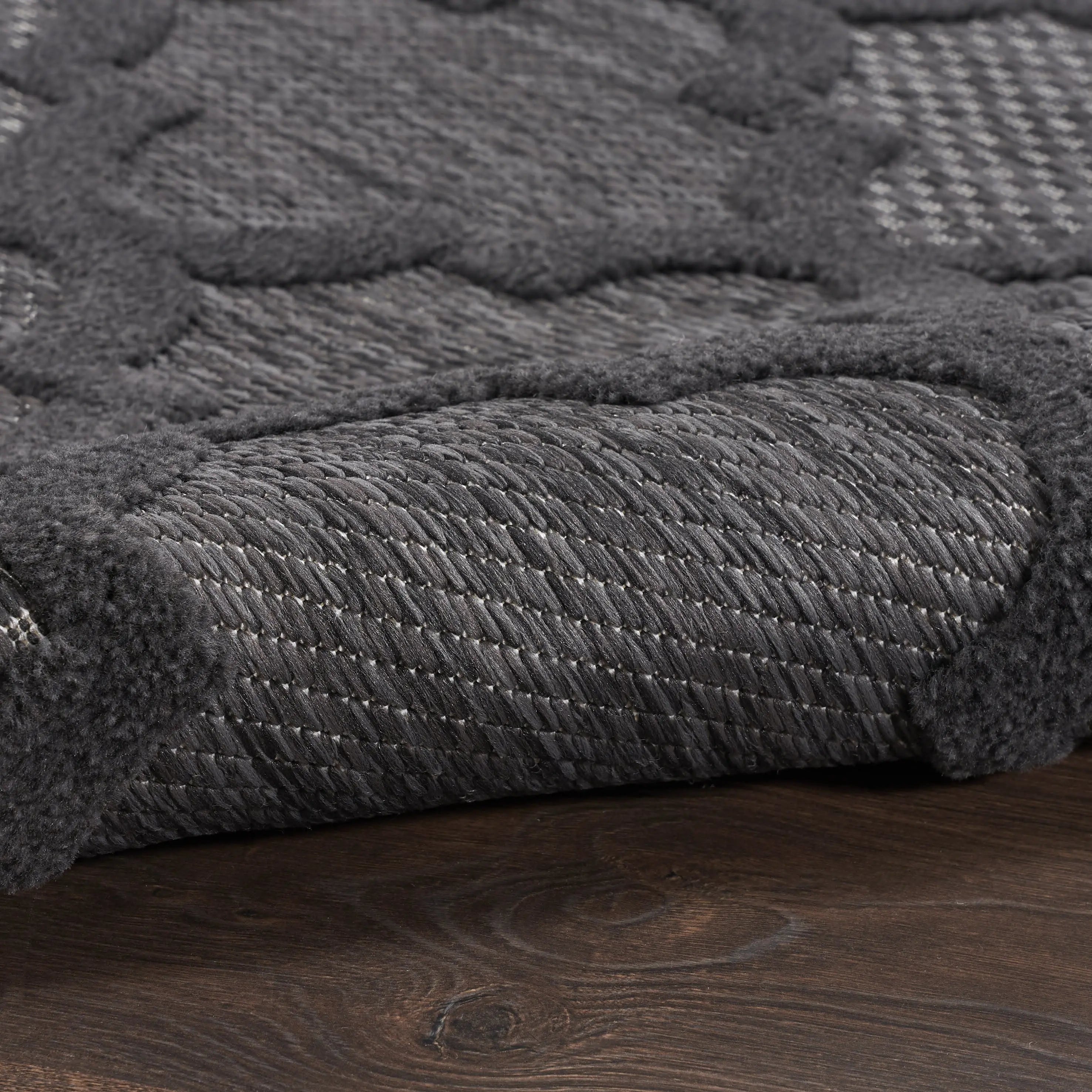 8' Charcoal And Black Round Trellis Indoor Outdoor Area Rug Homeroots Outdoor
