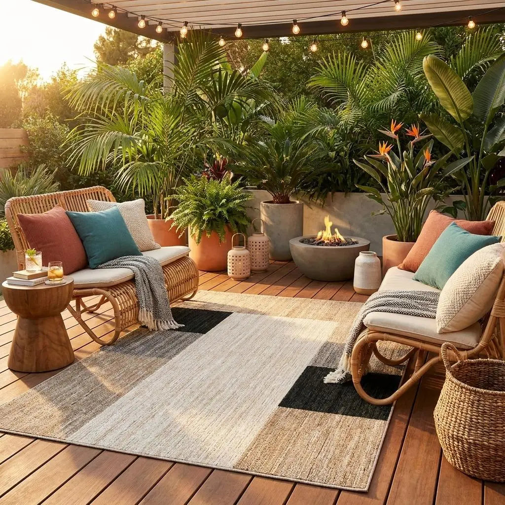 8' Charcoal And Gray Round Striped Washable Indoor Outdoor Area Rug Homeroots Outdoor