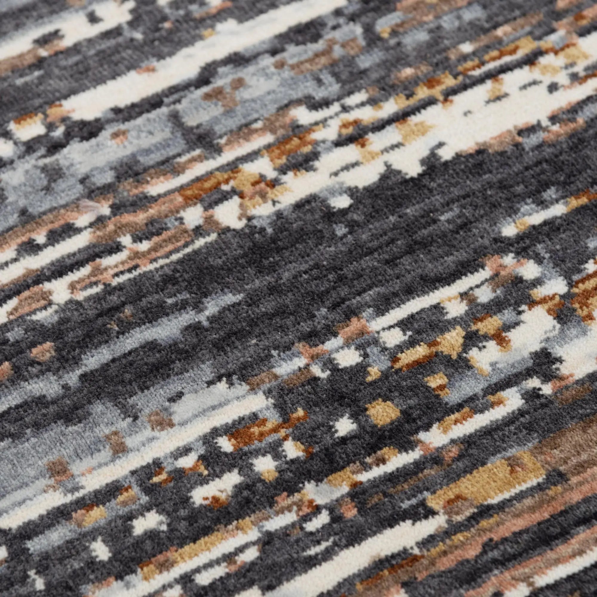 8' Charcoal Brown Rust Beige And Ivory Abstract Hand Carved Handmade Area Rug Homeroots Home Decor