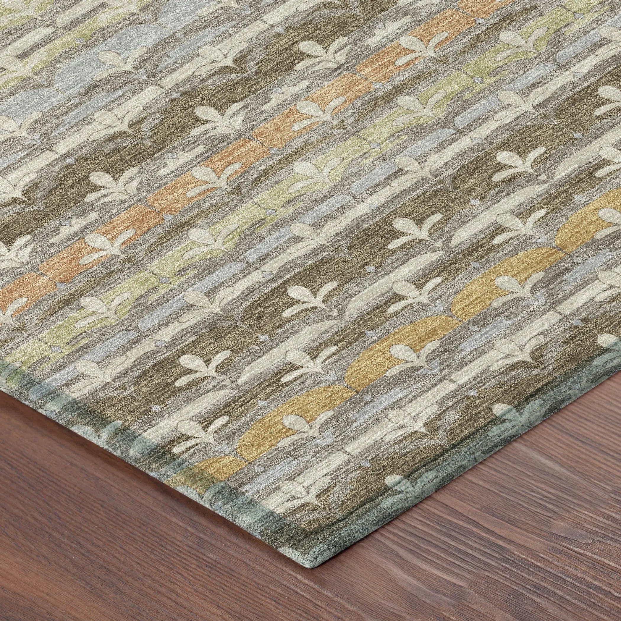 8' Chocolate And Beige Round Damask Washable Indoor Outdoor Area Rug Homeroots Outdoor