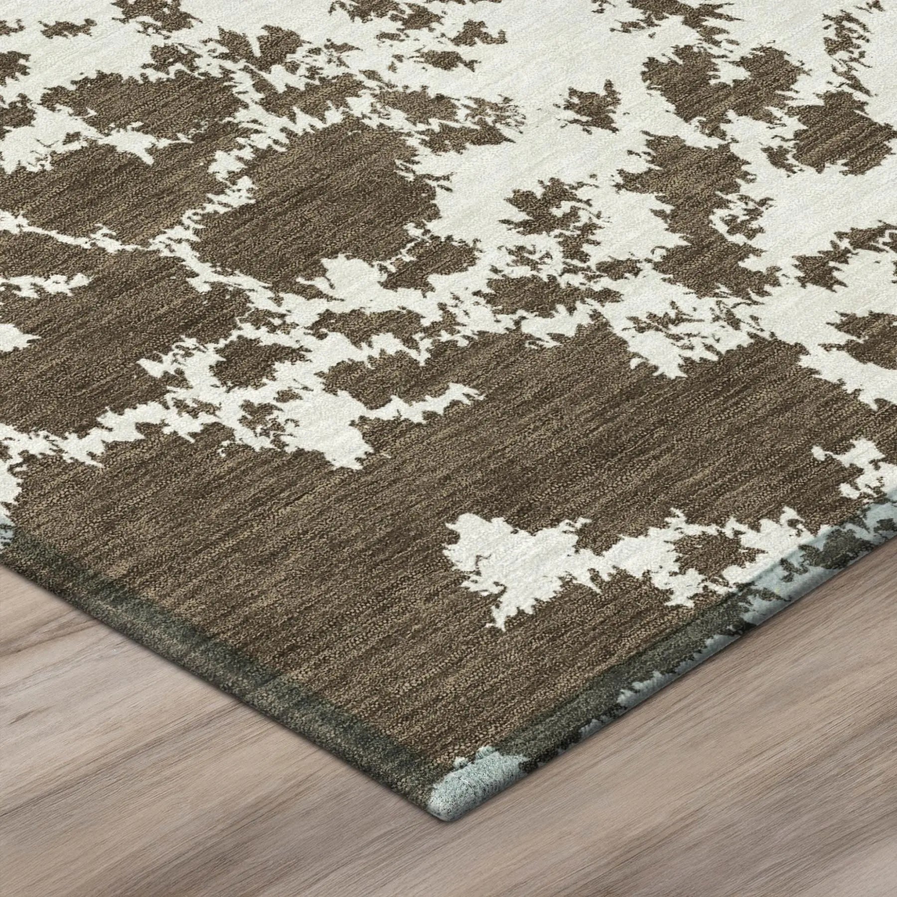 8' Chocolate And Brown Round Abstract Washable Indoor Outdoor Area Rug Homeroots Outdoor