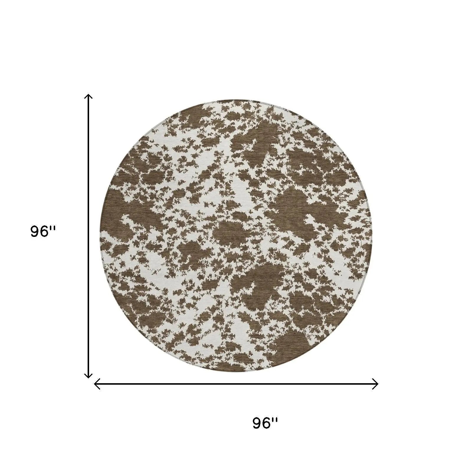 8' Chocolate And Brown Round Abstract Washable Indoor Outdoor Area Rug Homeroots Outdoor