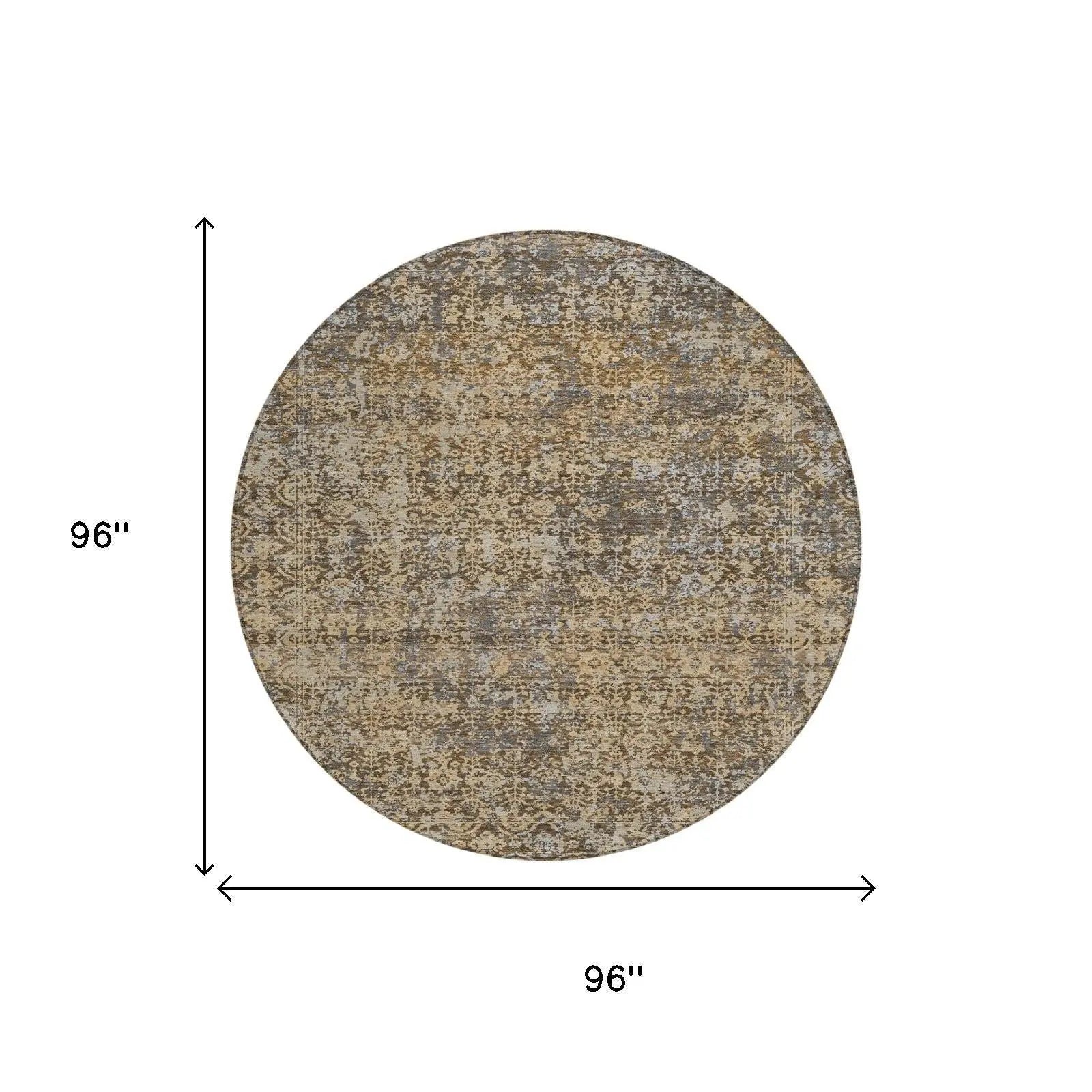 8' Chocolate And Brown Round Abstract Washable Indoor Outdoor Area Rug Homeroots Outdoor