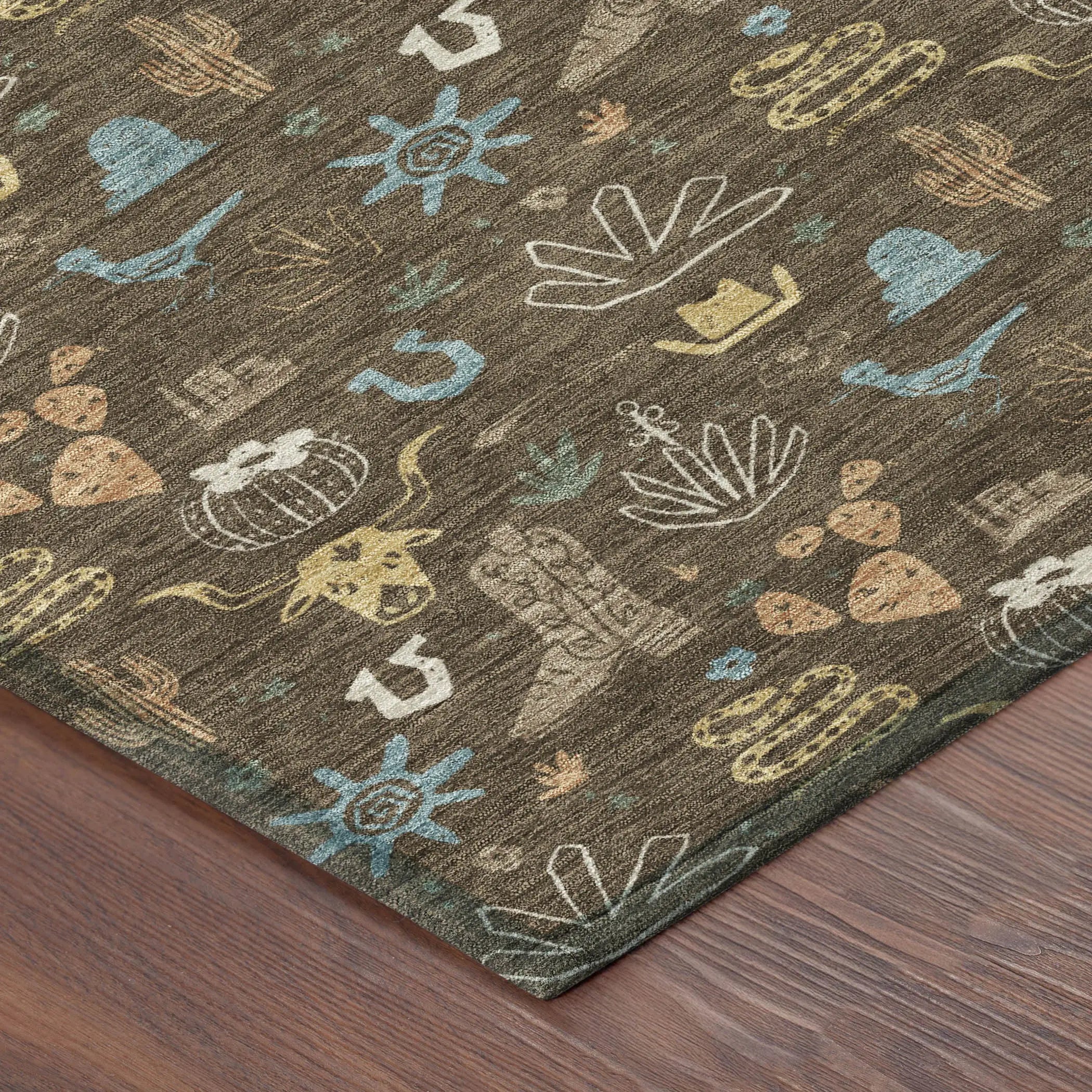 8' Chocolate And Brown Round Cactus Washable Indoor Outdoor Area Rug Homeroots Outdoor
