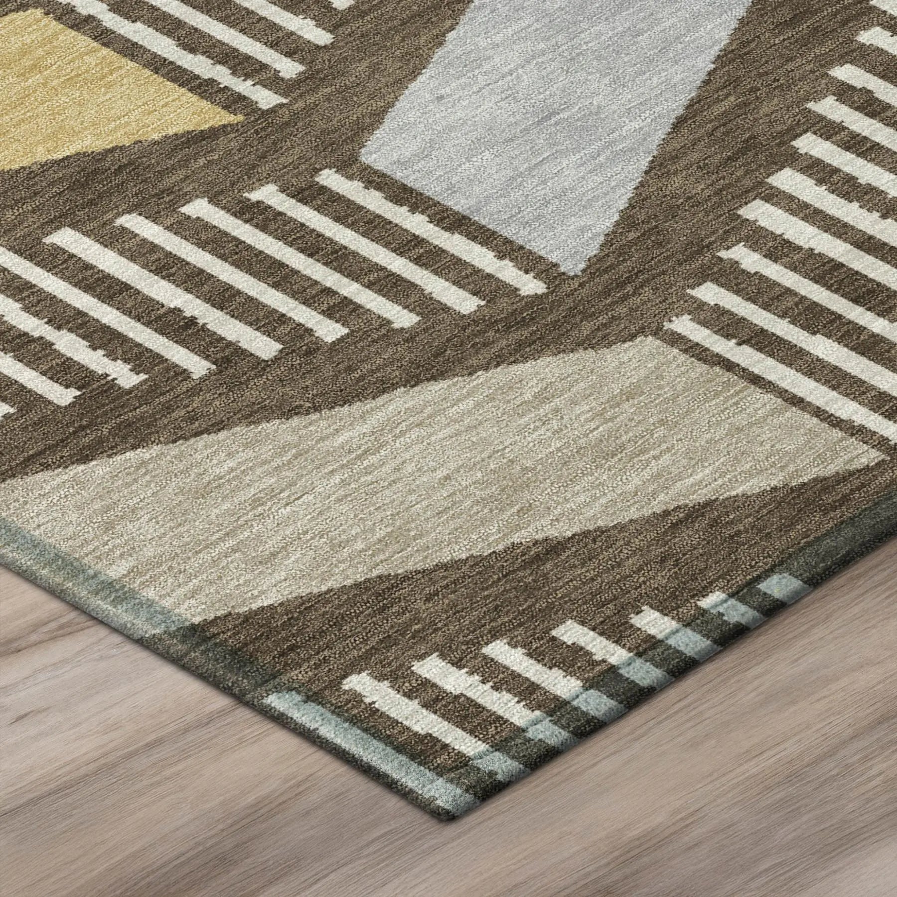 8' Chocolate And Brown Round Geometric Washable Indoor Outdoor Area Rug Homeroots Outdoor