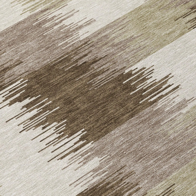 8' Chocolate And Brown Round Geometric Washable Indoor Outdoor Area Rug Homeroots Outdoor
