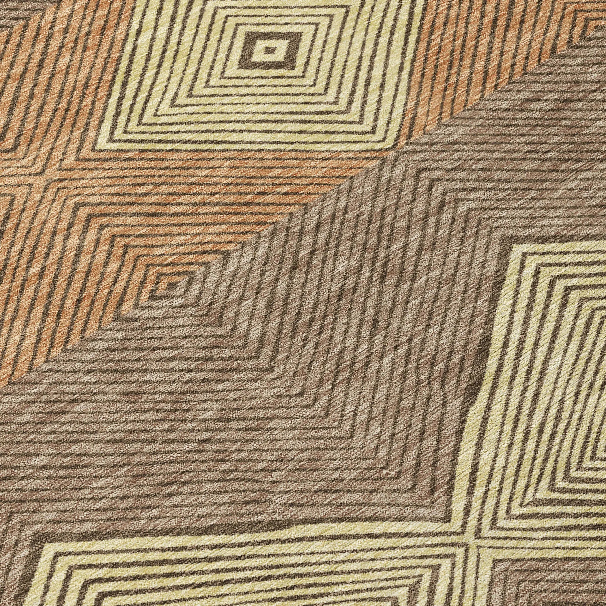 8' Chocolate And Brown Round Geometric Washable Indoor Outdoor Area Rug Homeroots Outdoor