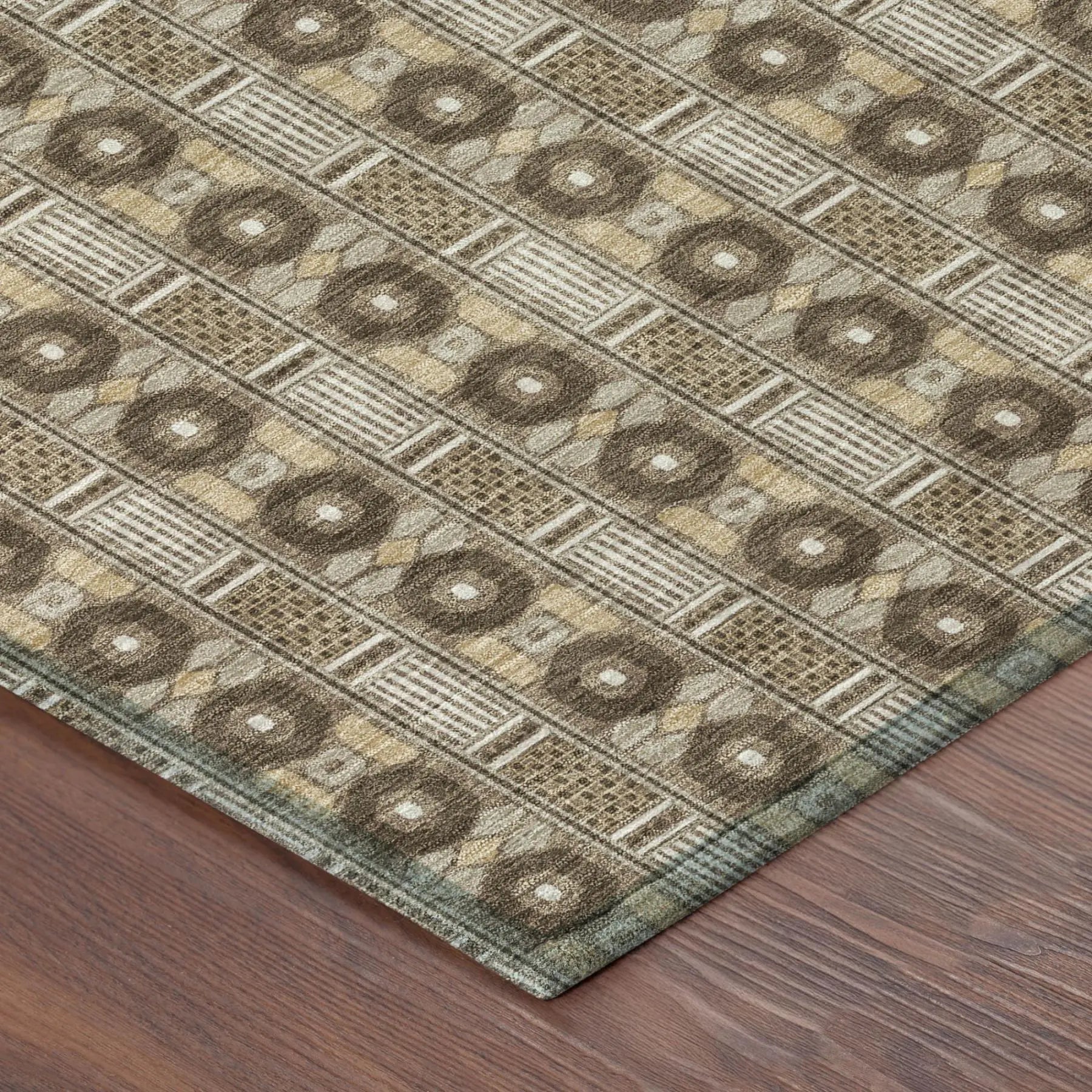 8' Chocolate And Brown Round Striped Washable Indoor Outdoor Area Rug Homeroots Outdoor