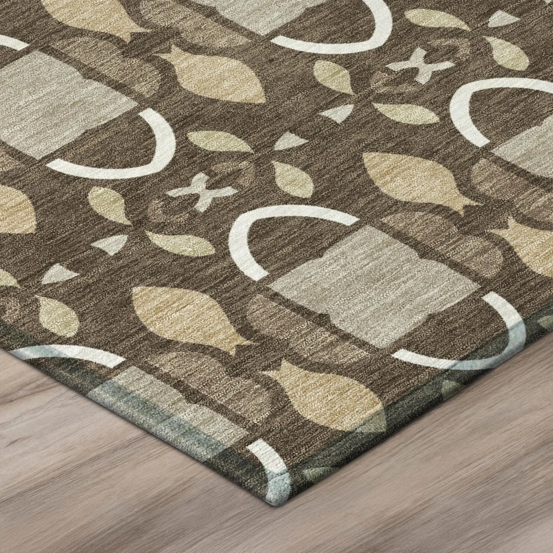 8' Chocolate And Brown Round Striped Washable Indoor Outdoor Area Rug Homeroots Outdoor