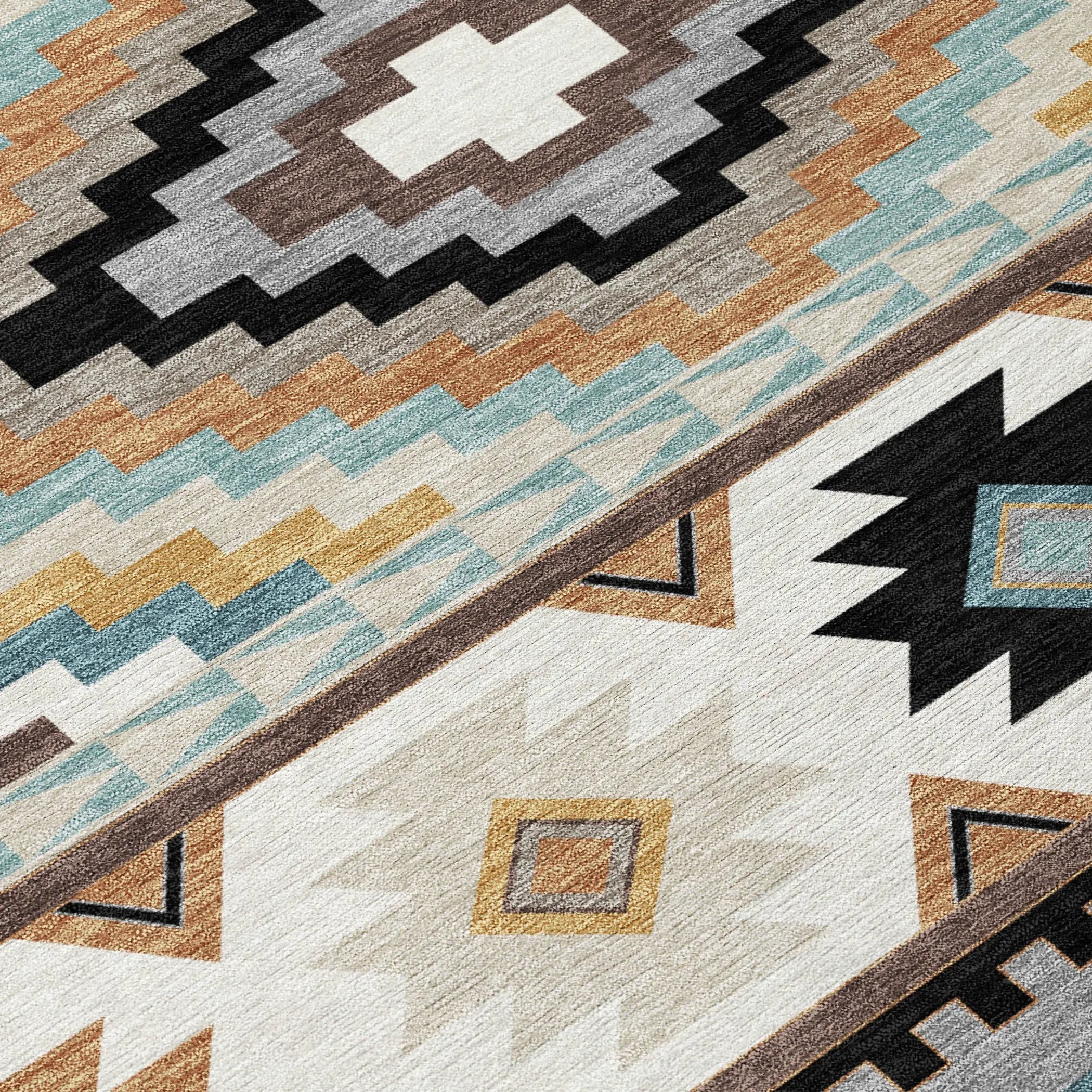 8' Chocolate And Gold Round Southwestern Washable Indoor Outdoor Area Rug Homeroots Outdoor