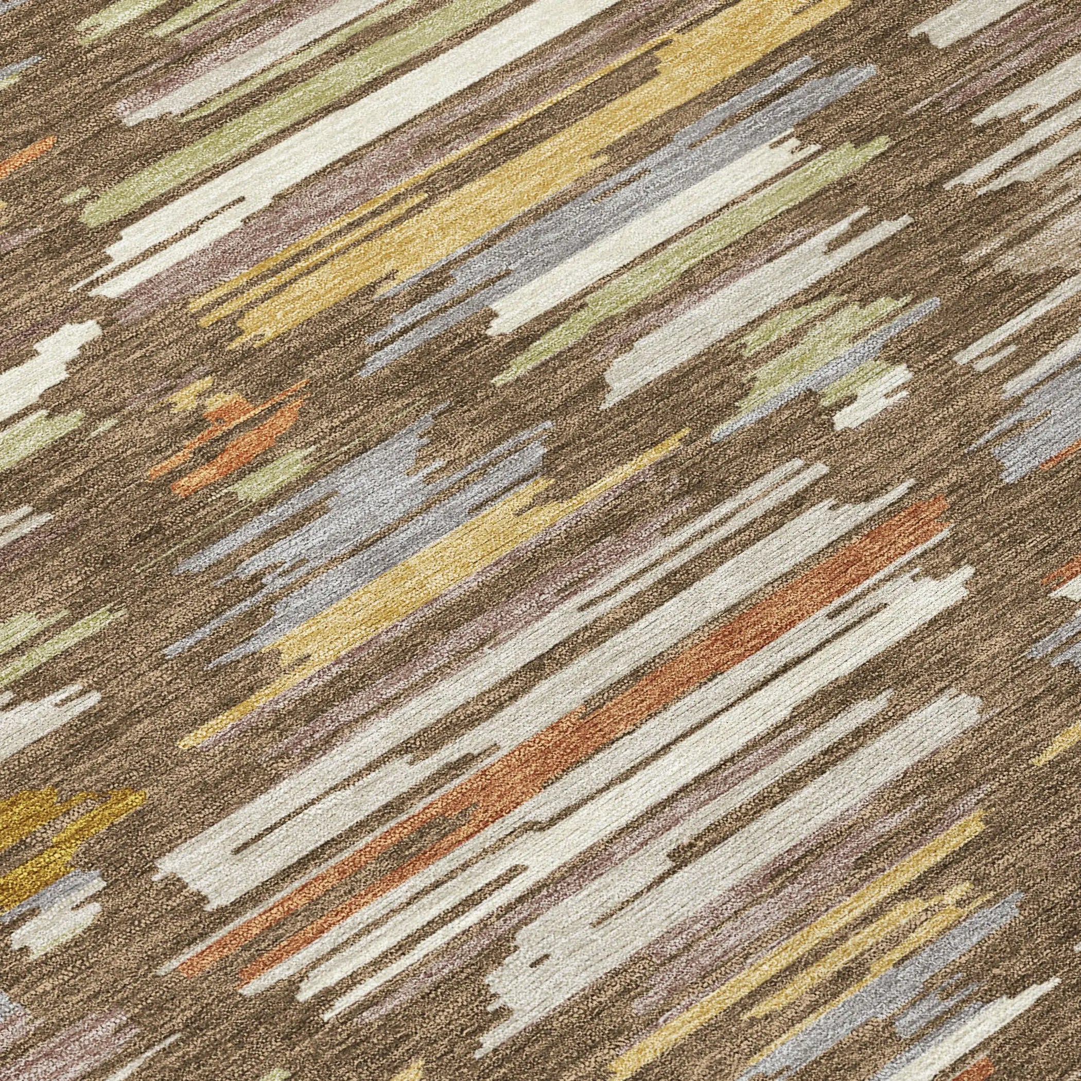 8' Chocolate And Gray Round Southwestern Washable Indoor Outdoor Area Rug Homeroots Outdoor