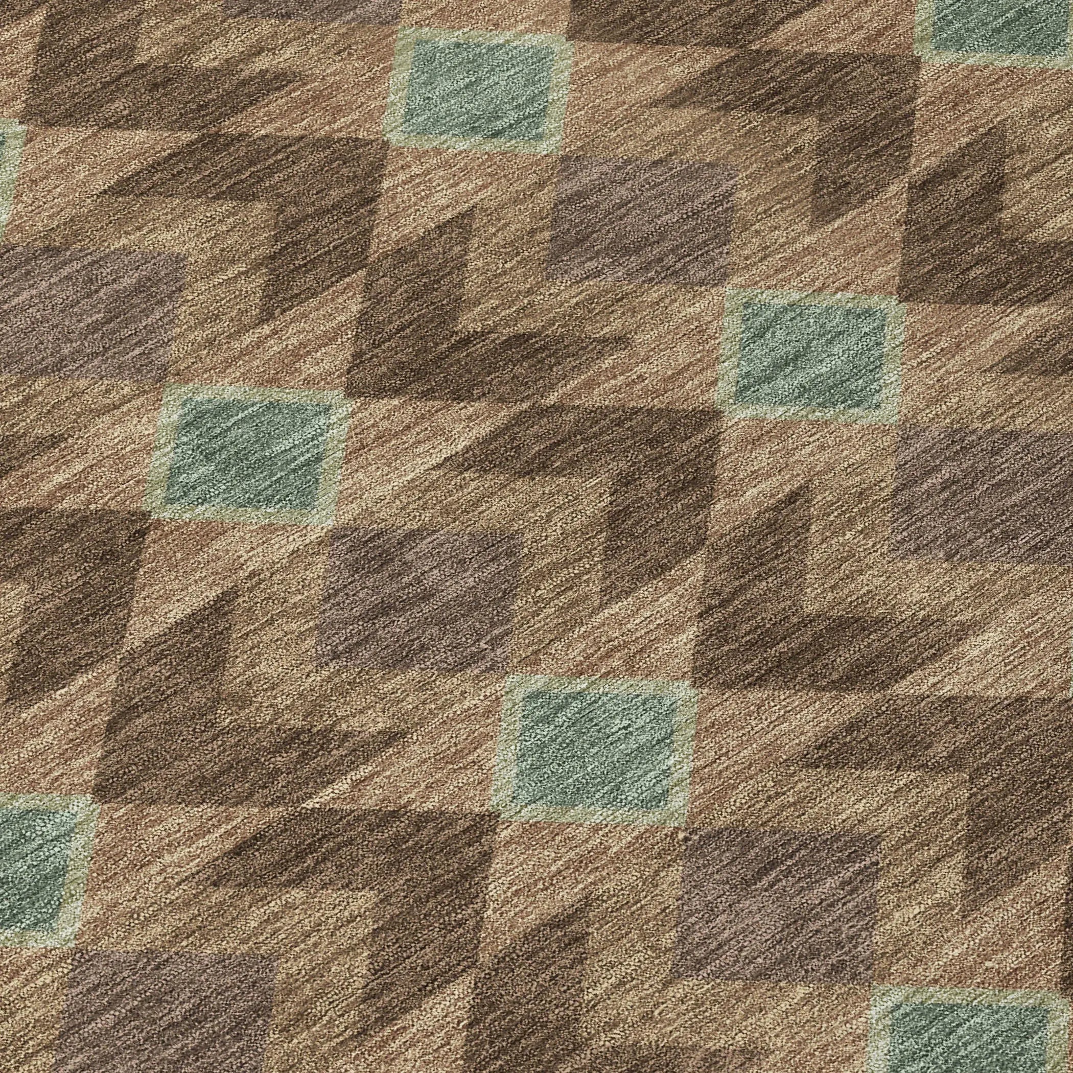 8' Chocolate And Navy Blue Round Geometric Washable Indoor Outdoor Area Rug Homeroots Outdoor