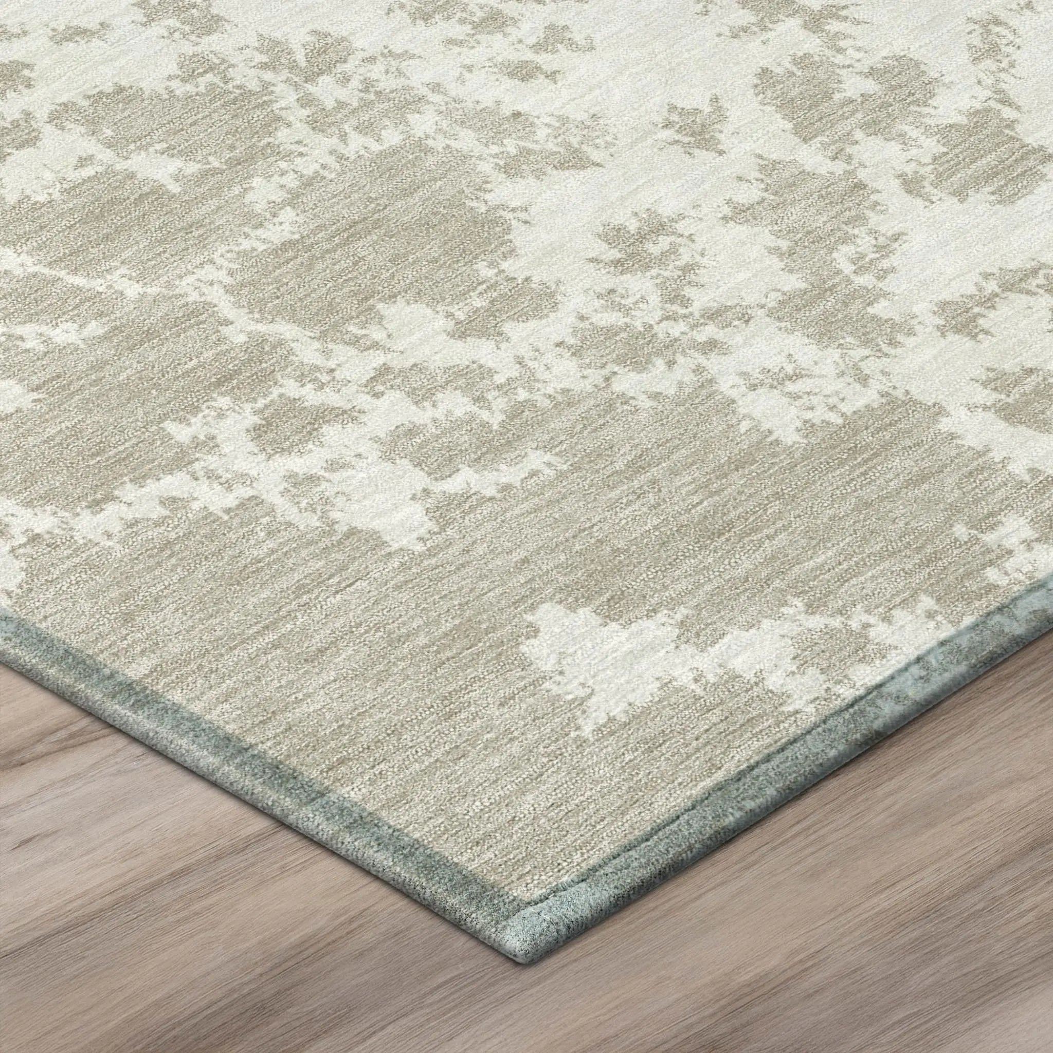 8' Cream And Ivory Round Abstract Washable Indoor Outdoor Area Rug Homeroots Outdoor