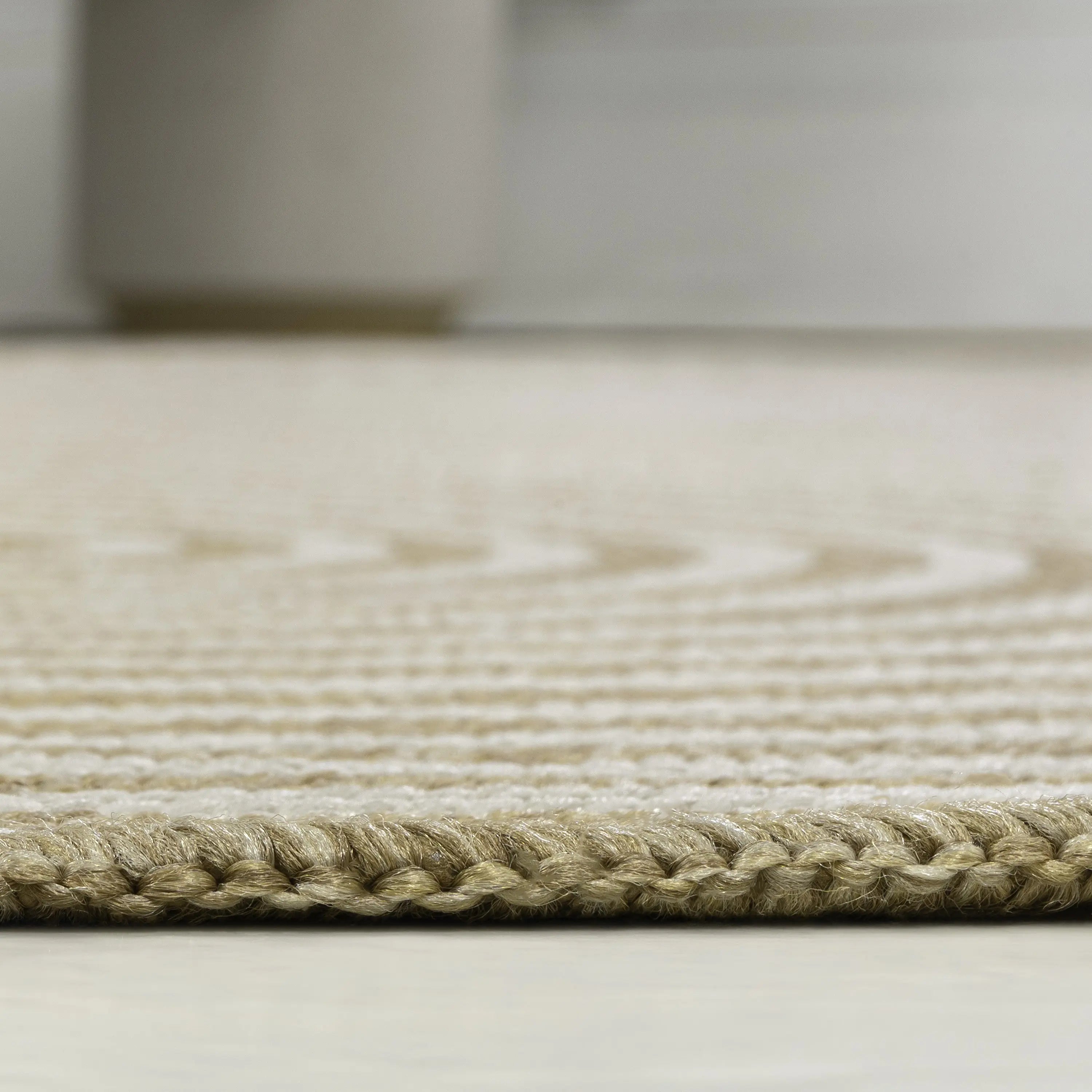 8' Cream And Natural Abstract Indoor Outdoor Runner Rug Homeroots Outdoor