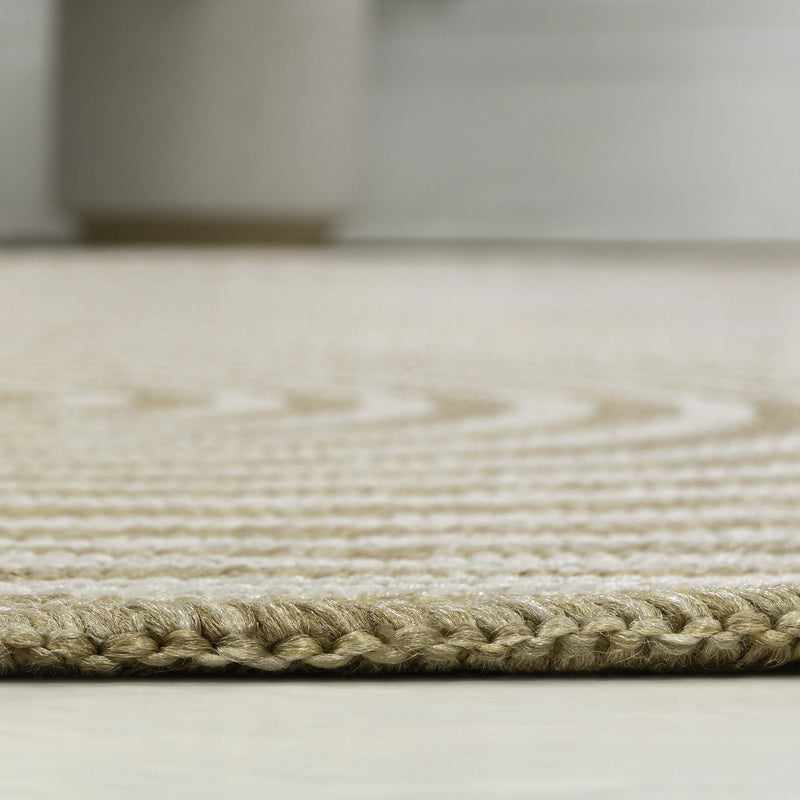 8' Cream And Natural Abstract Indoor Outdoor Runner Rug Homeroots Outdoor