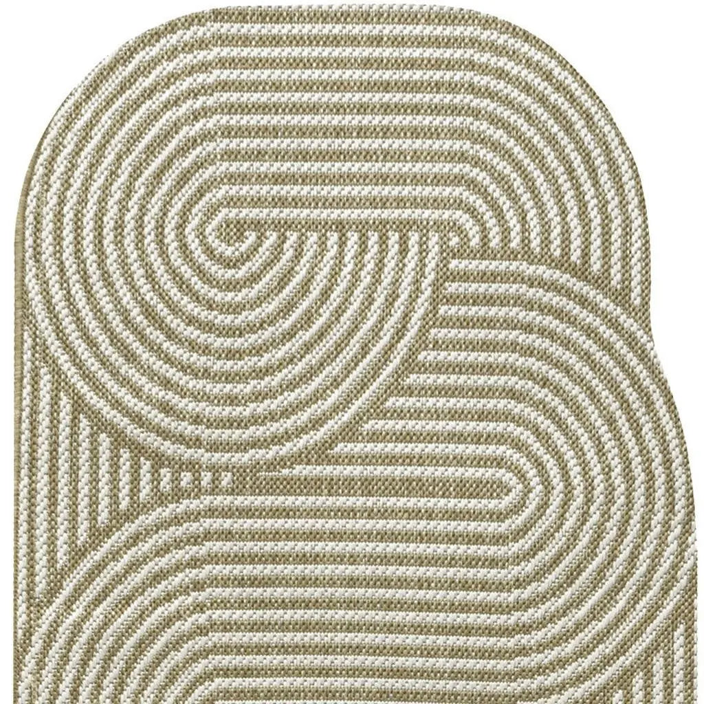 8' Cream And Natural Abstract Indoor Outdoor Runner Rug Homeroots Outdoor