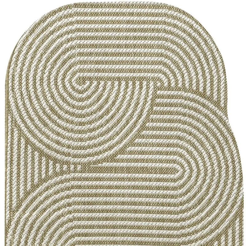 8' Cream And Natural Abstract Indoor Outdoor Runner Rug Homeroots Outdoor
