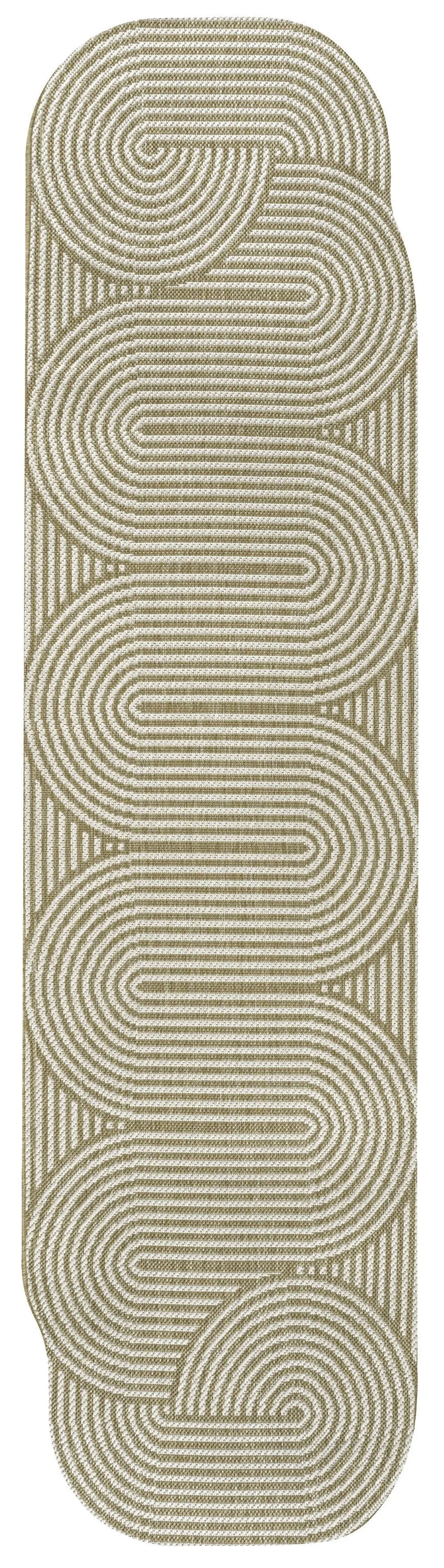 8' Cream And Natural Abstract Indoor Outdoor Runner Rug Homeroots Outdoor