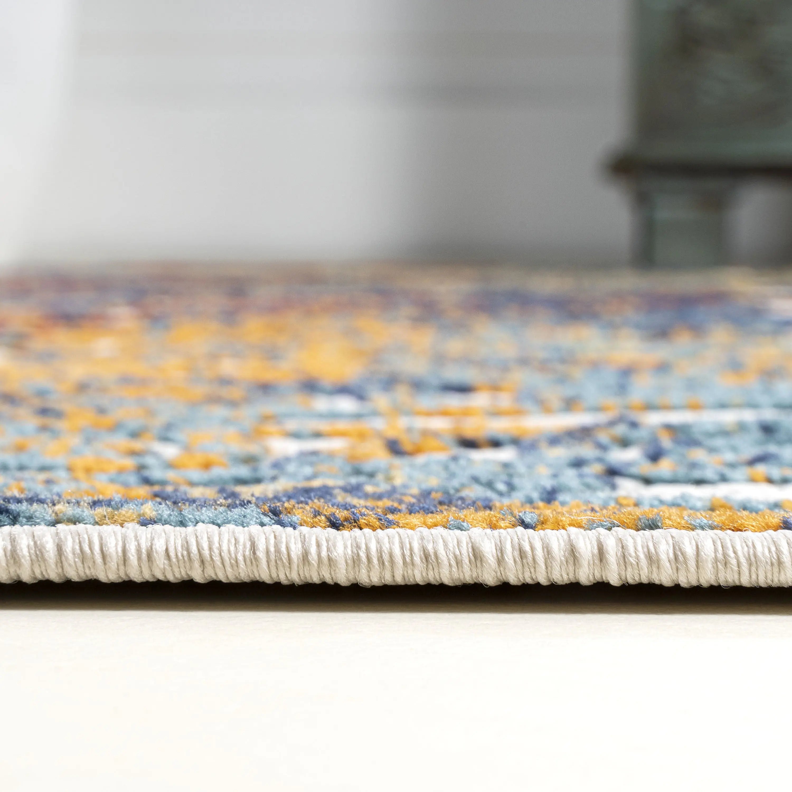 8' Cream Blue And Orange Trellis Indoor Outdoor Runner Rug Homeroots Outdoor