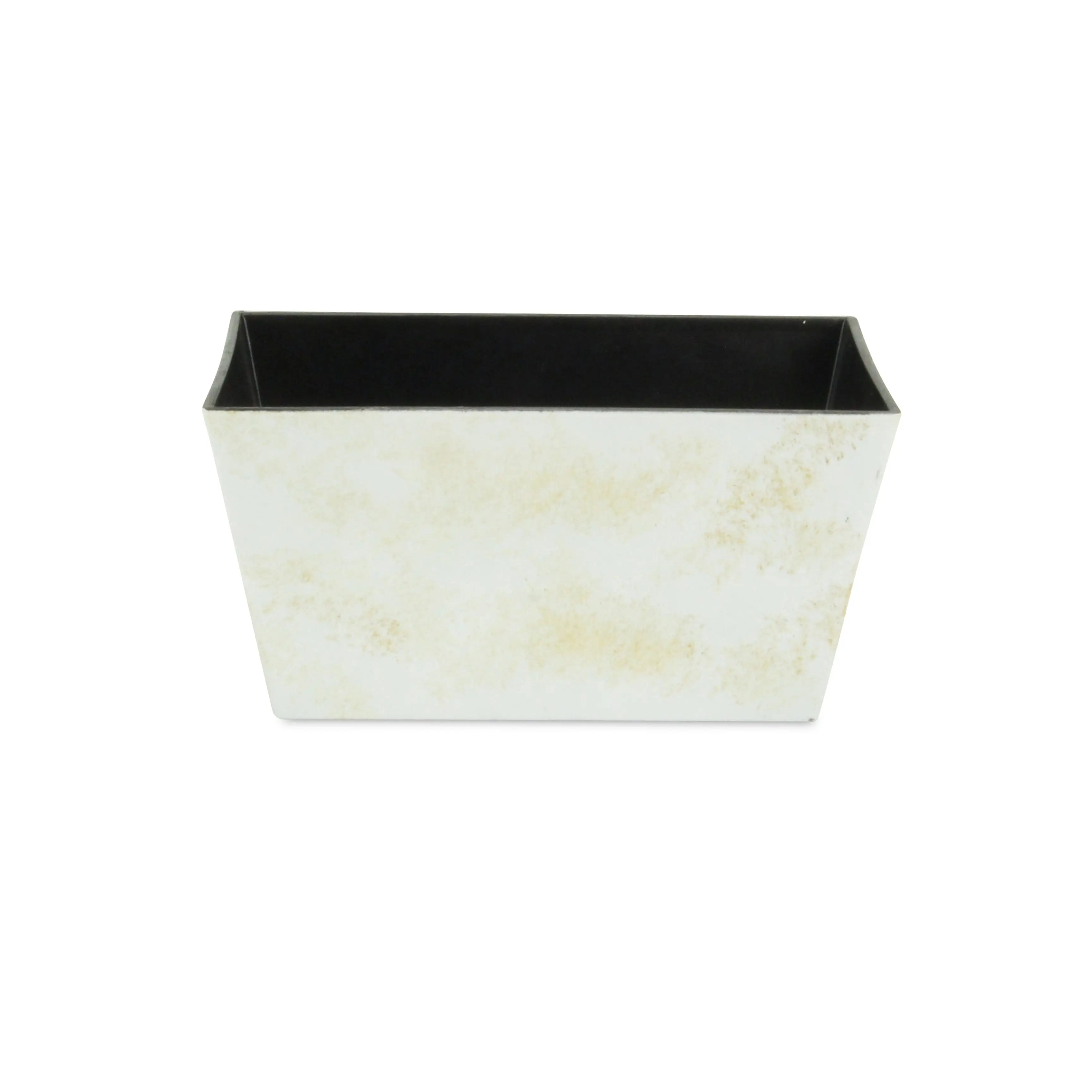 8" Cream Recycled Plastic Indoor Outdoor Rectangular Planter Box Homeroots Outdoor