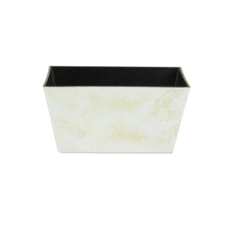 8" Cream Recycled Plastic Indoor Outdoor Rectangular Planter Box Homeroots Outdoor