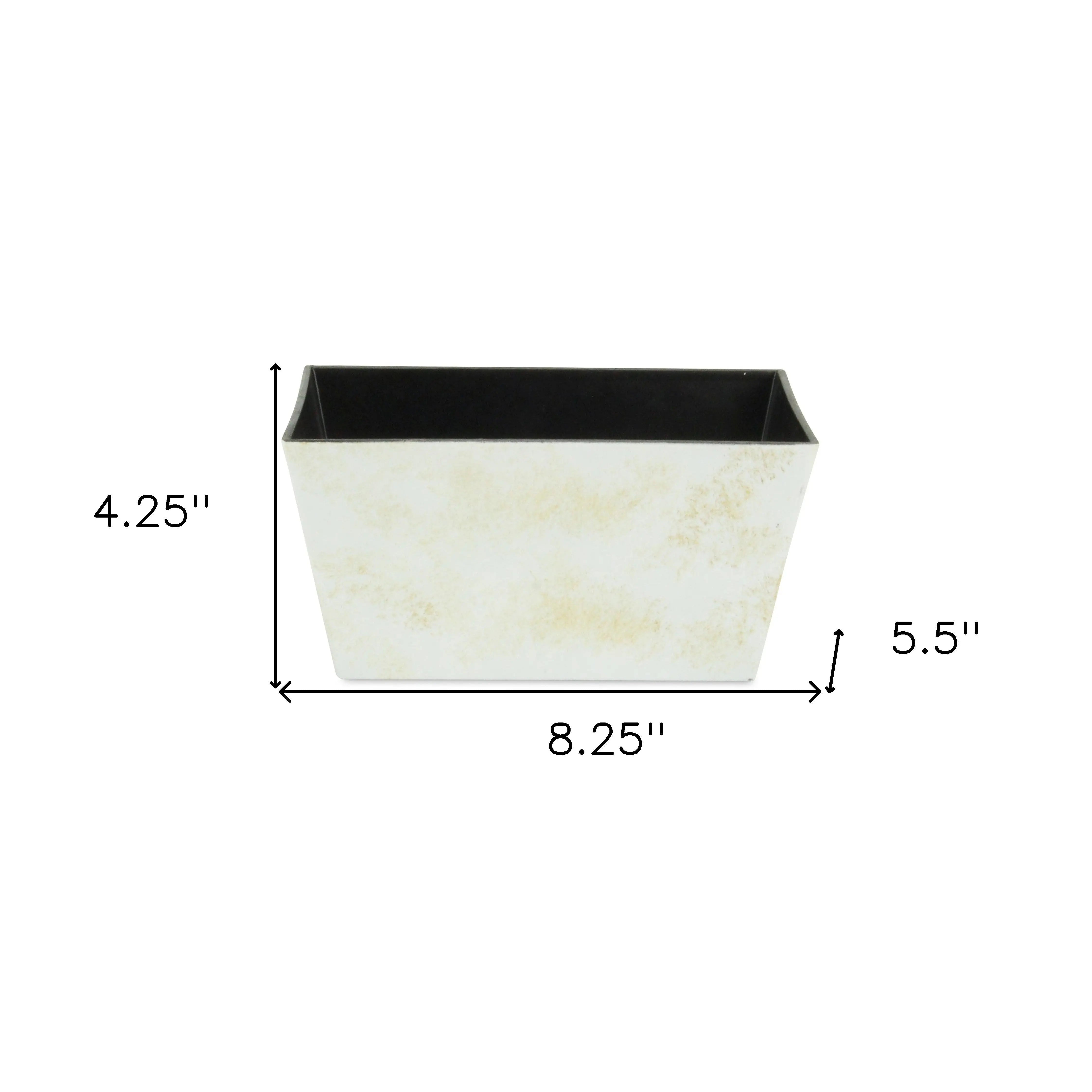 8" Cream Recycled Plastic Indoor Outdoor Rectangular Planter Box Homeroots Outdoor