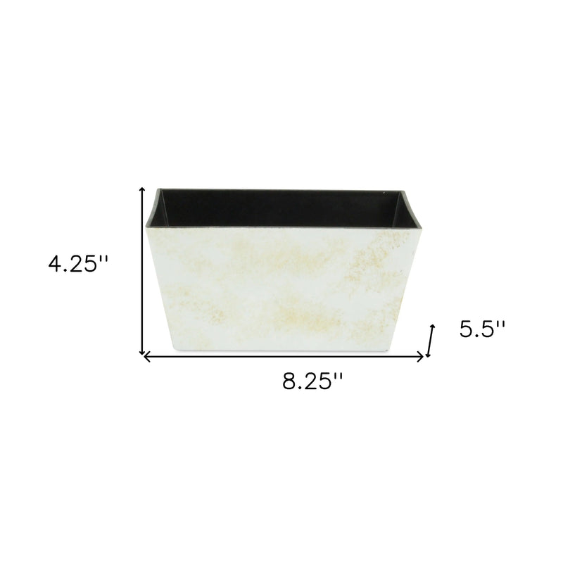 8" Cream Recycled Plastic Indoor Outdoor Rectangular Planter Box Homeroots Outdoor