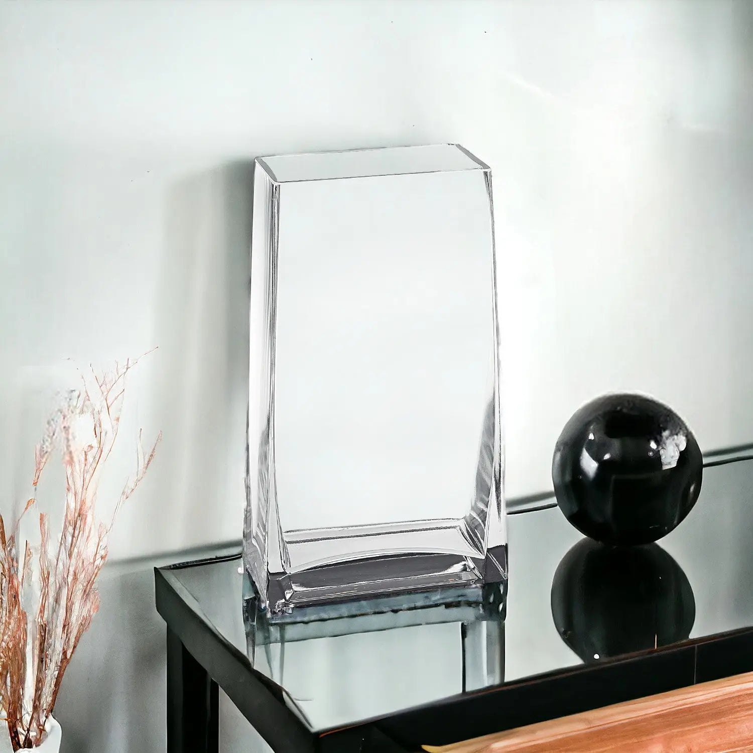 8" Crystal Glass Clear Rectangle Table Vase Homeroots Home Decor