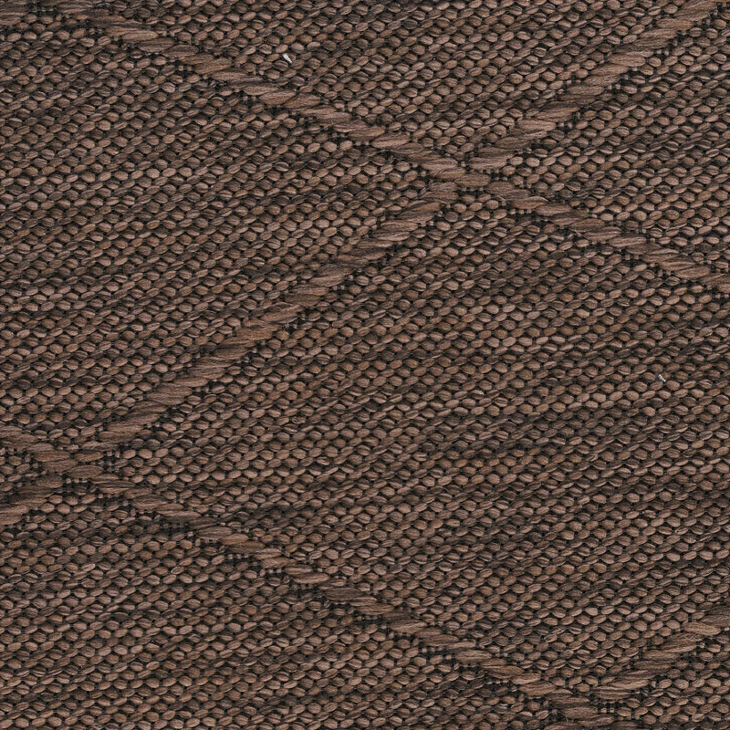 8' Dark Brown And Brown Geometric Indoor Outdoor Runner Rug Homeroots Outdoor
