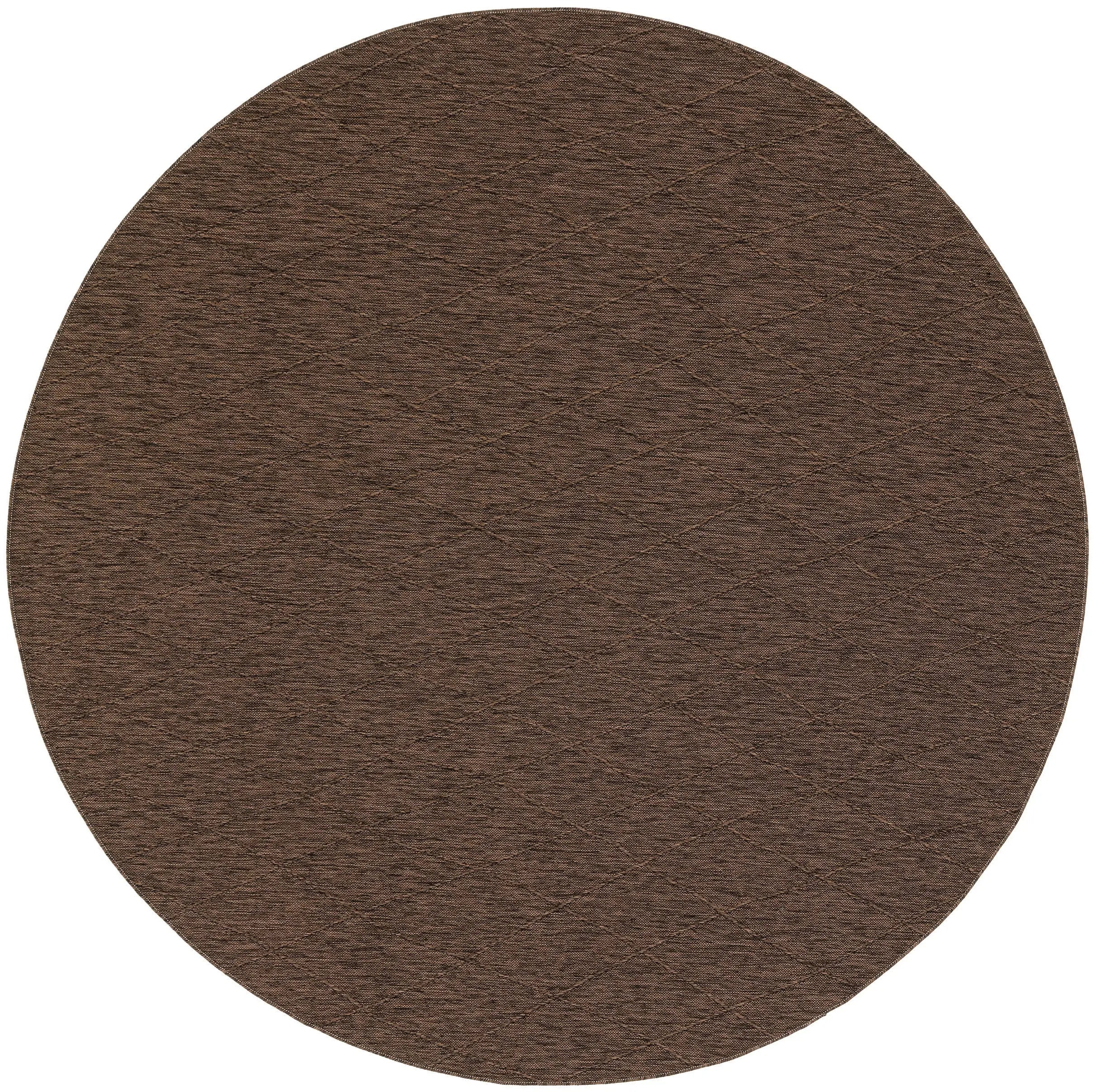 8' Dark Brown And Brown Round Geometric Indoor Outdoor Area Rug Homeroots Outdoor