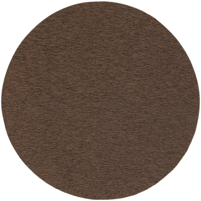 8' Dark Brown And Brown Round Geometric Indoor Outdoor Area Rug Homeroots Outdoor