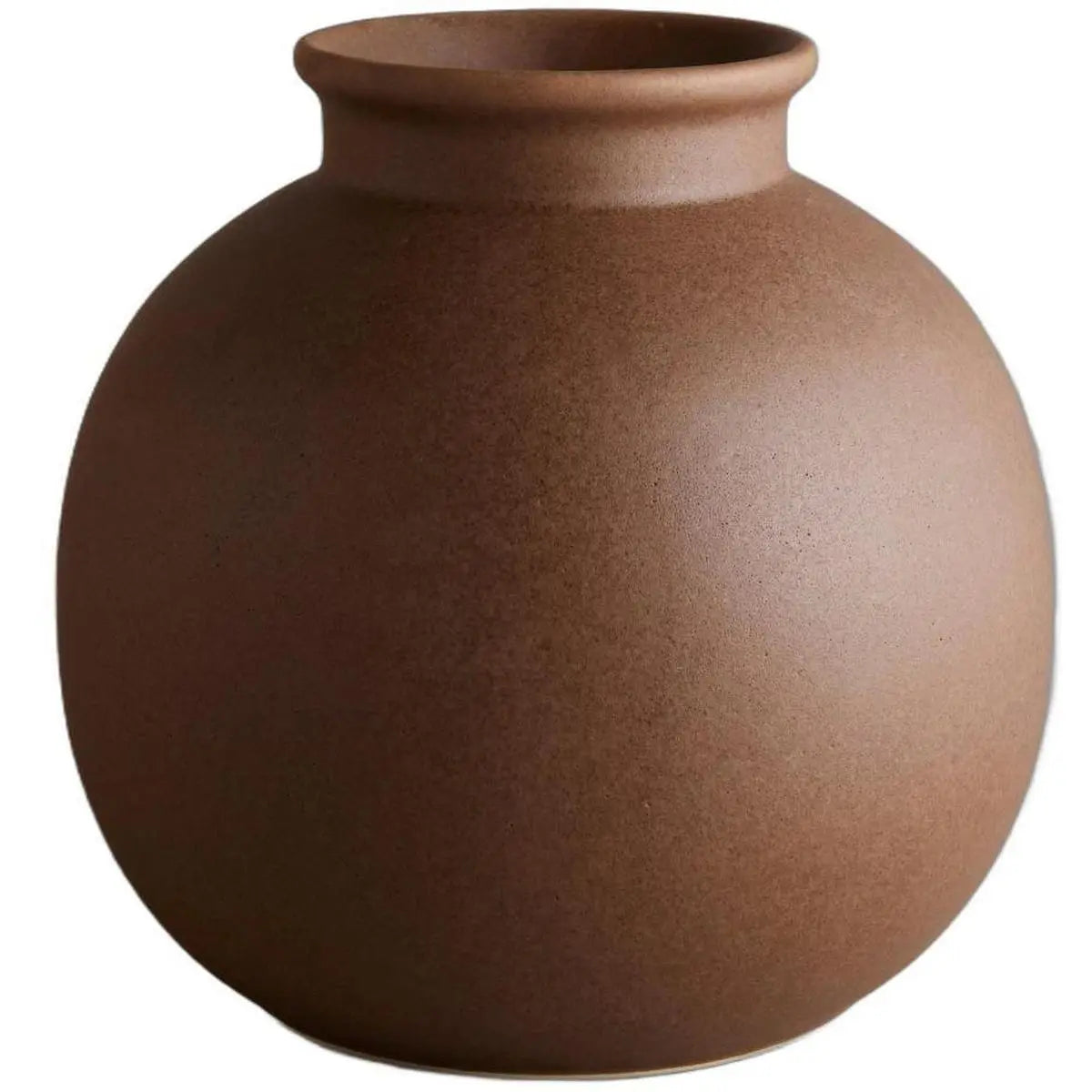 8" Dark Brown Ceramic Round Table Vase Homeroots Home Decor