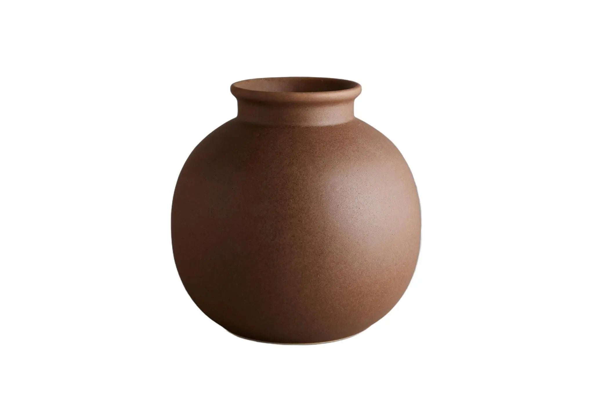 8" Dark Brown Ceramic Round Table Vase Homeroots Home Decor