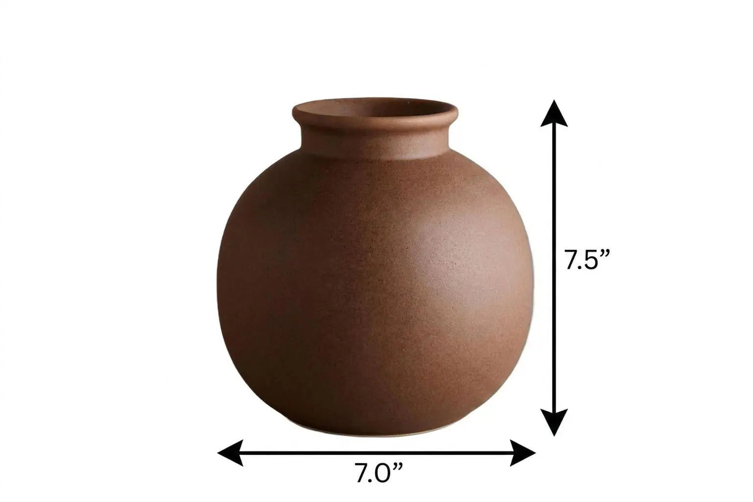 8" Dark Brown Ceramic Round Table Vase Homeroots Home Decor