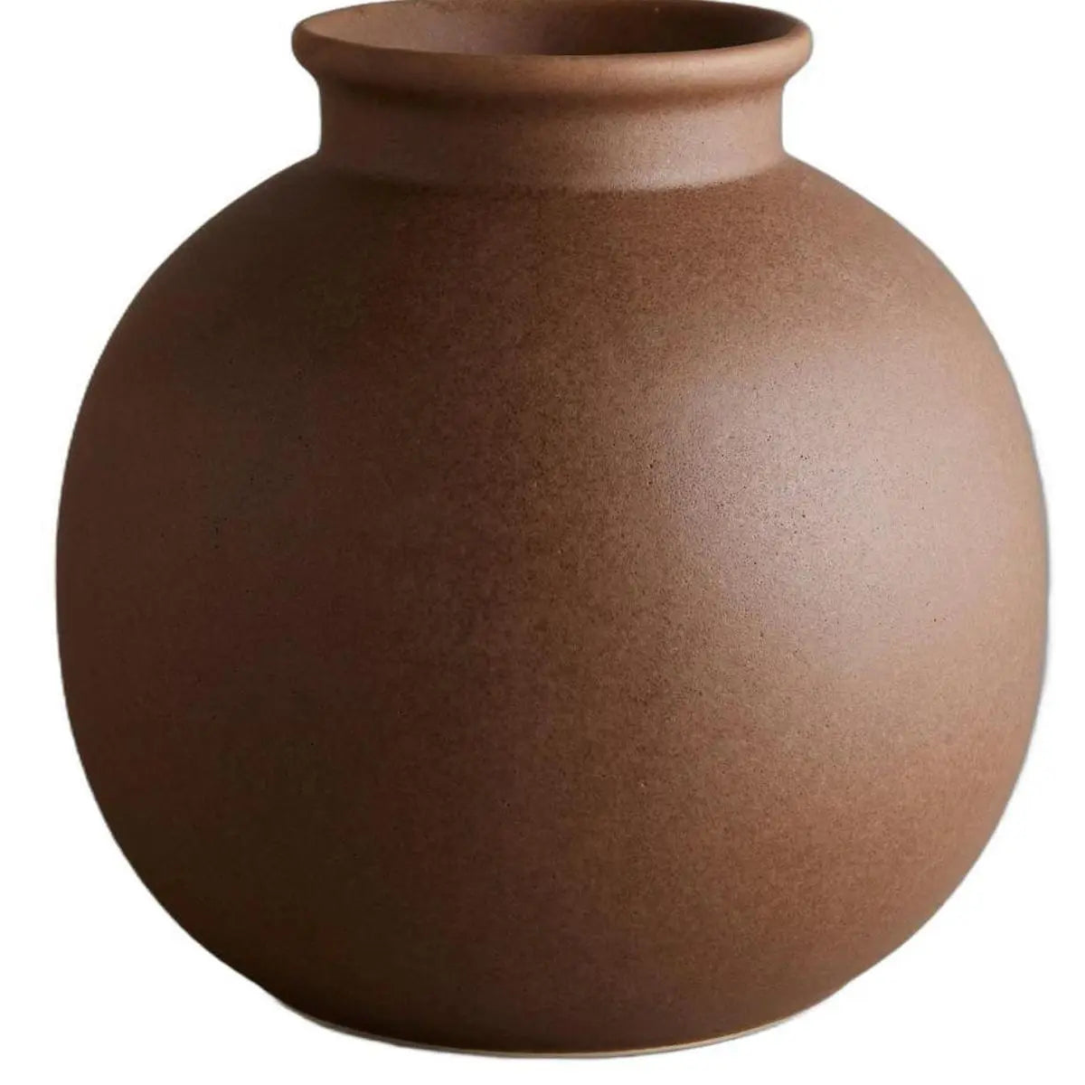 8" Dark Brown Ceramic Round Table Vase Homeroots Home Decor