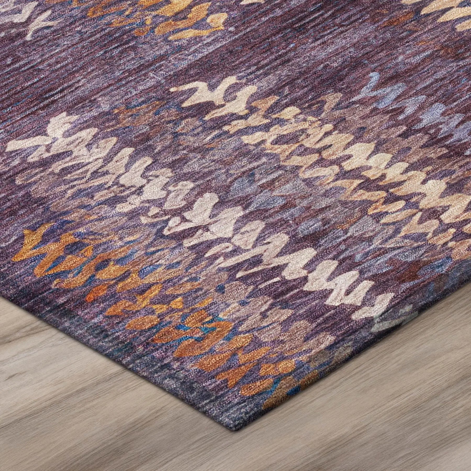 8' Eggplant And Purple Round Striped Washable Indoor Outdoor Area Rug Homeroots Outdoor