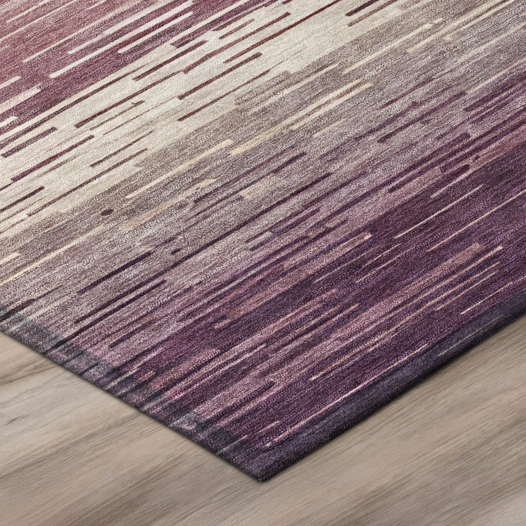 8' Eggplant And Purple Round Striped Washable Indoor Outdoor Area Rug Homeroots Outdoor