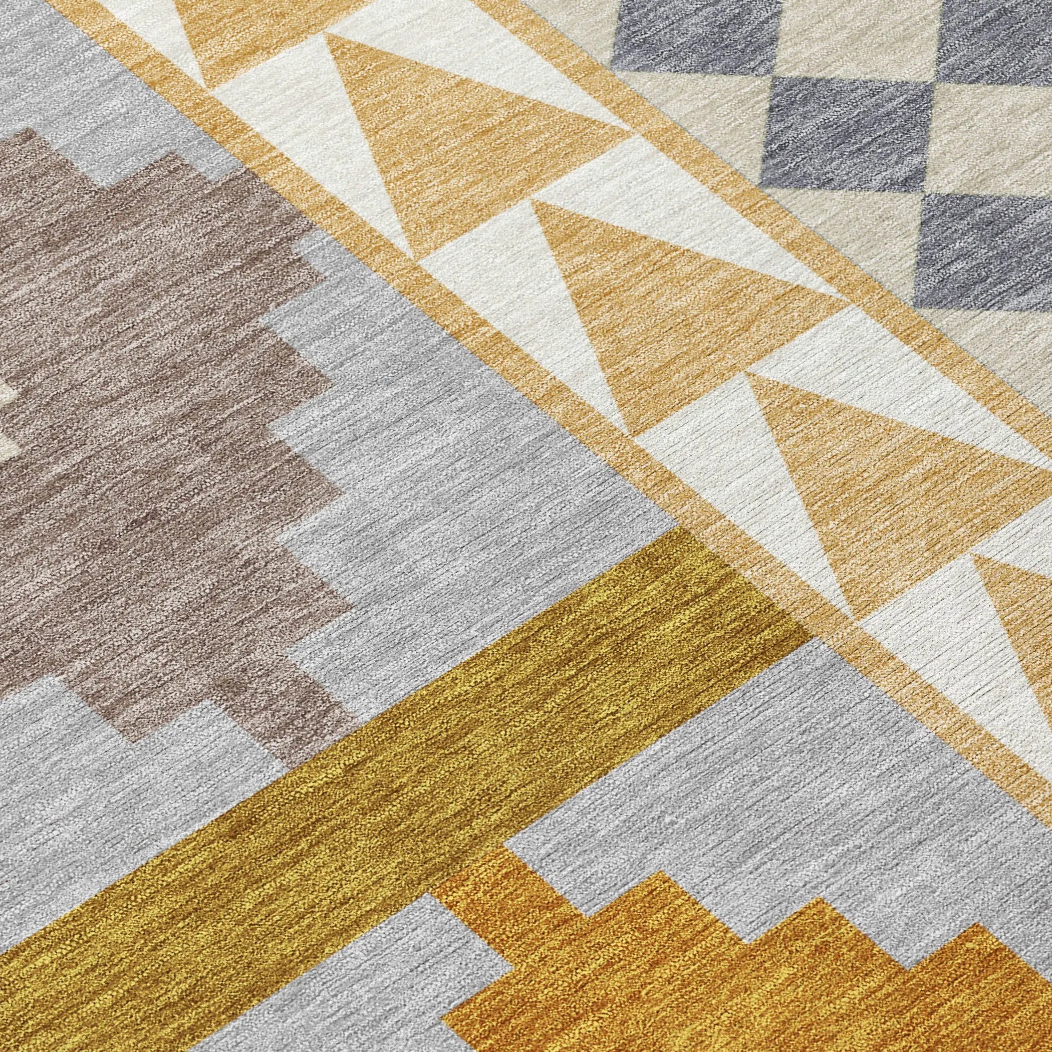8' Gold And Copper Round Southwestern Washable Indoor Outdoor Area Rug Homeroots Outdoor