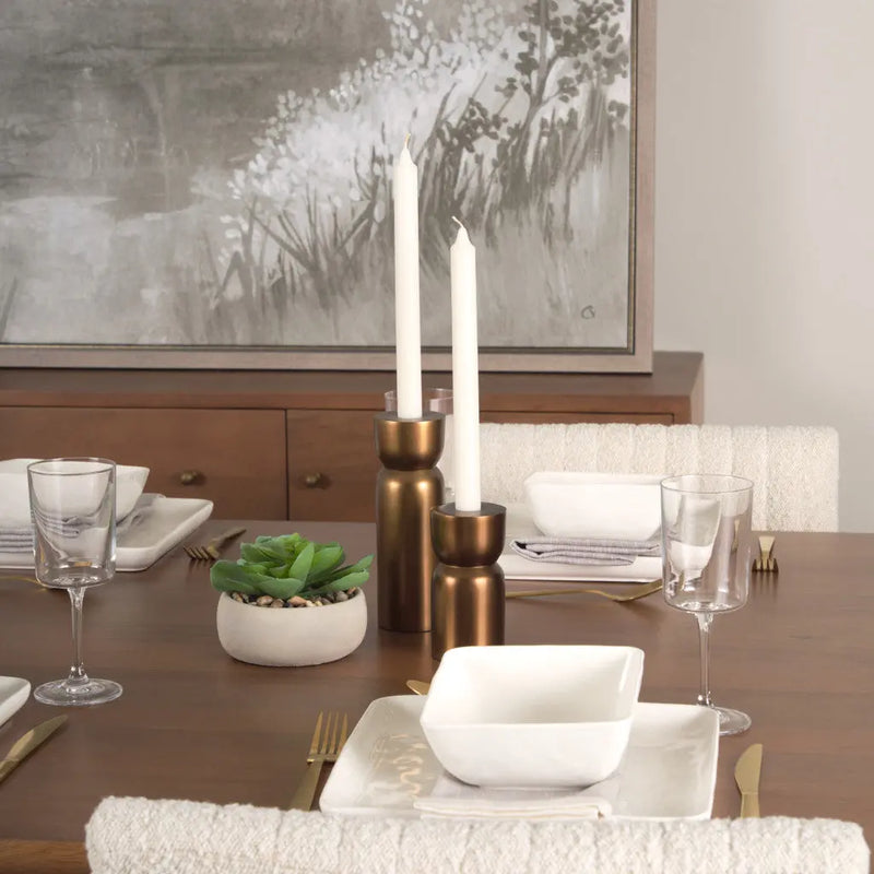 8" Gold Metal Tabletop Taper Candlestick Homeroots Home Decor