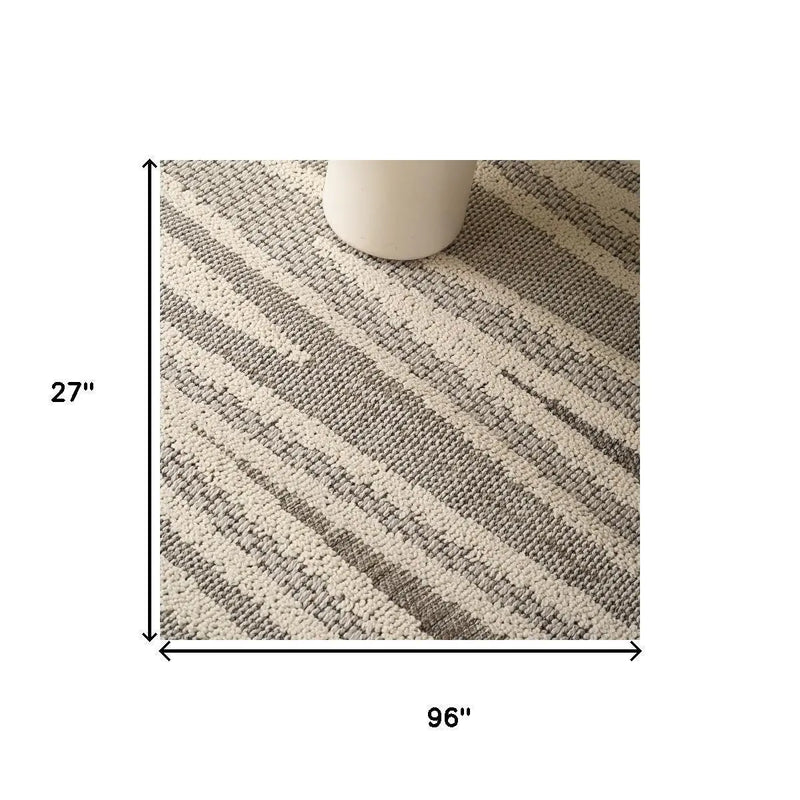 8' Gray And Beige Abstract Area Rug Homeroots Home Decor