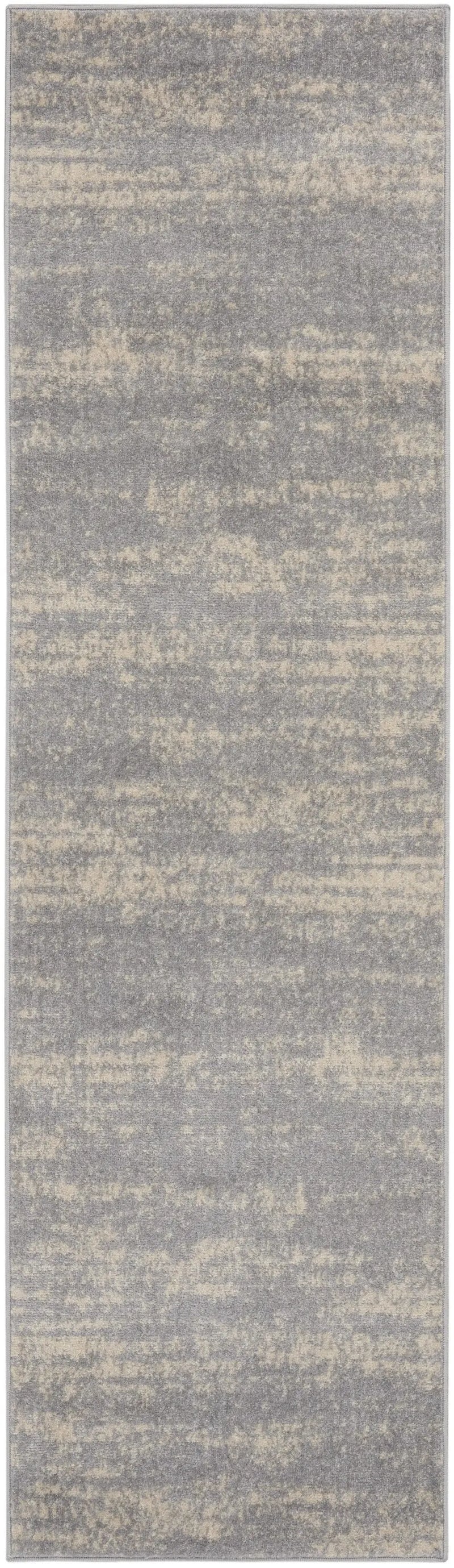 8' Gray And Beige Abstract Indoor Outdoor Runner Rug Homeroots Outdoor
