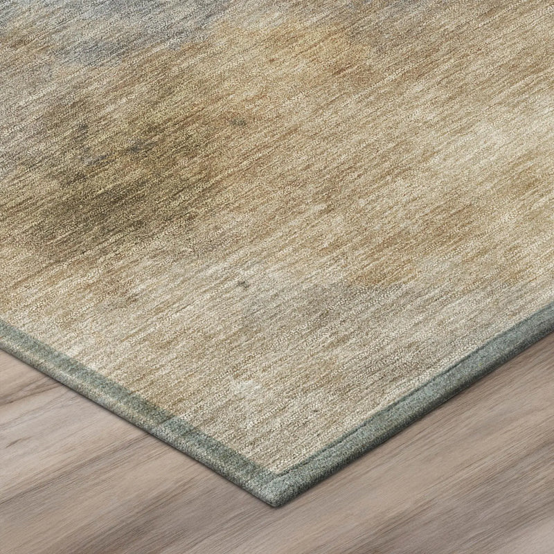 8' Gray And Beige Round Abstract Washable Indoor Outdoor Area Rug Homeroots Outdoor