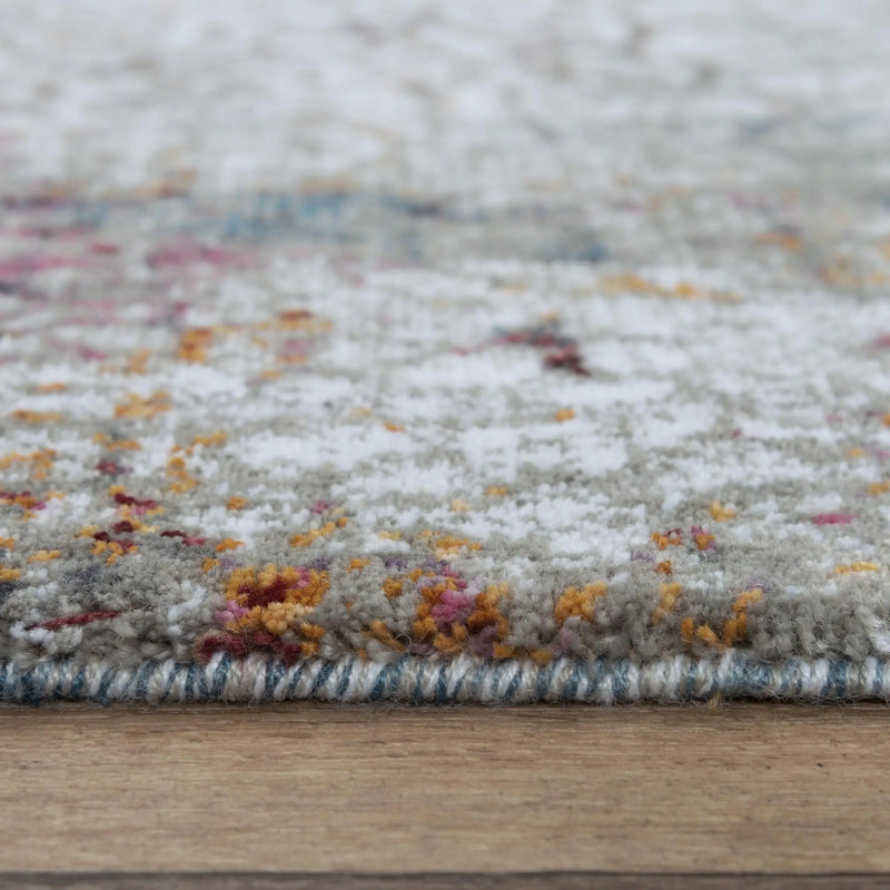8' Gray And Blue Abstract Hand Carved Handmade Area Rug Homeroots Home Decor