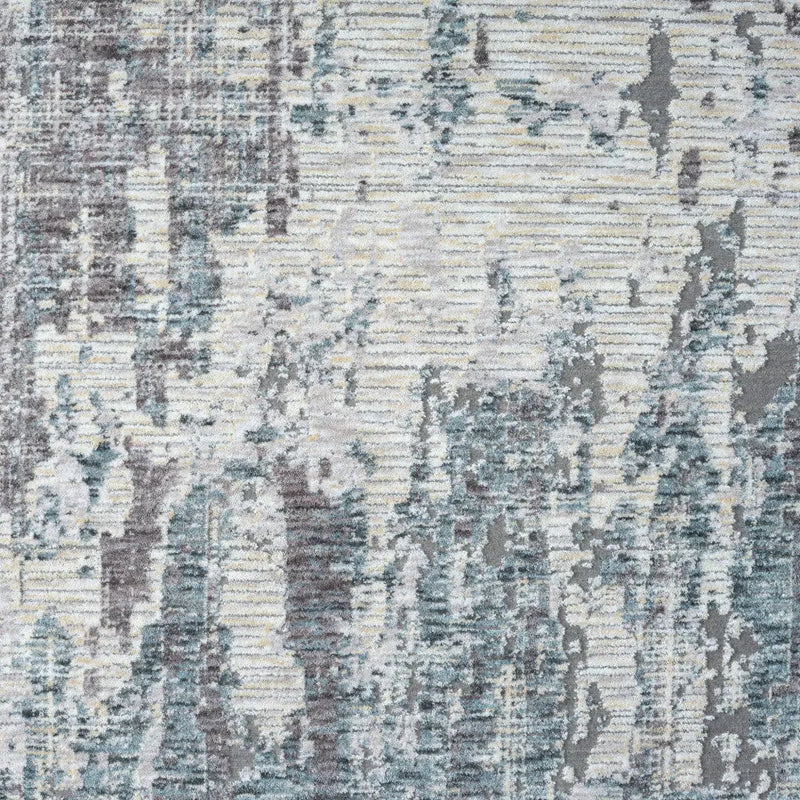 8' Gray And Blue Abstract Runner Rug Homeroots Home Decor